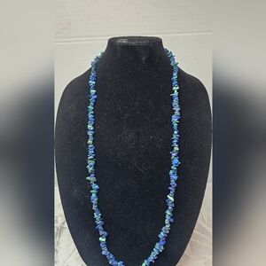Malachite & Lapis Lazuli Chip Bead Necklace – Deep Blues & Verdant Greens